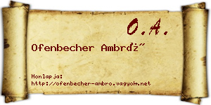 Ofenbecher Ambró névjegykártya